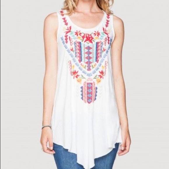 Johnny Was Tops - Johnny Was Ruby Embroidered Tank Tunic